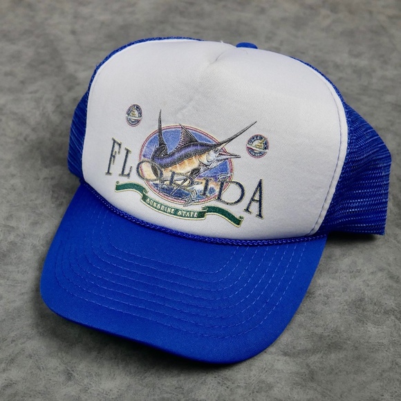 Vintage Florida Snapback Hat Cap 90's 80's Fishing - Picture 1 of 3